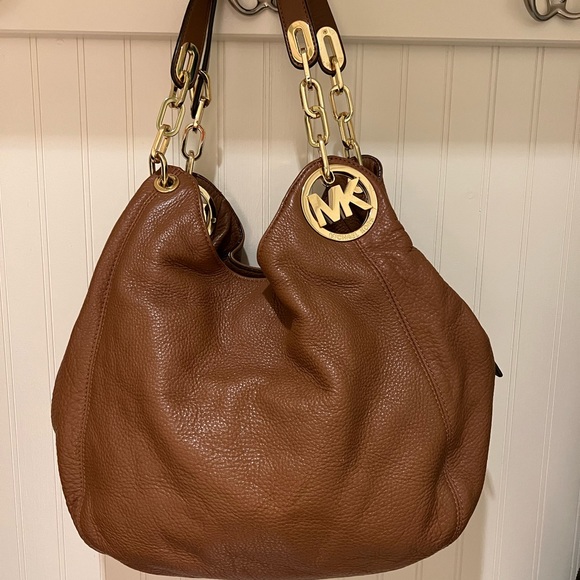 Michael Kors Large Jet set Monogram Brown Never Full Tote *NEW WITH DEFECTS